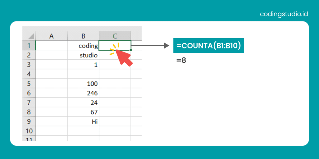 Cara Menggunakan Fungsi Counta Excel