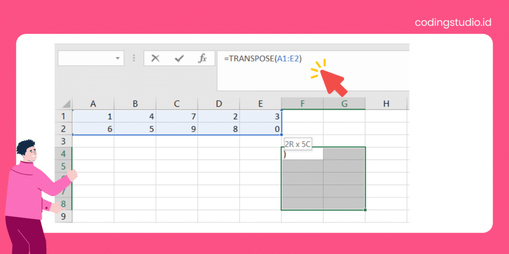 Cara Menggunakan Rumus Transpose di Microsoft Excel - Step 2
