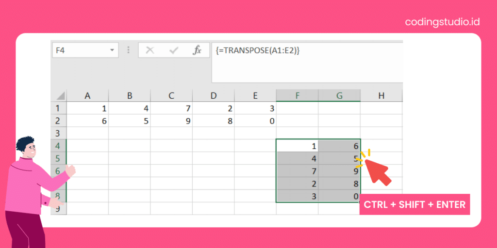 Cara Menggunakan Rumus Transpose di Microsoft Excel - Step 3