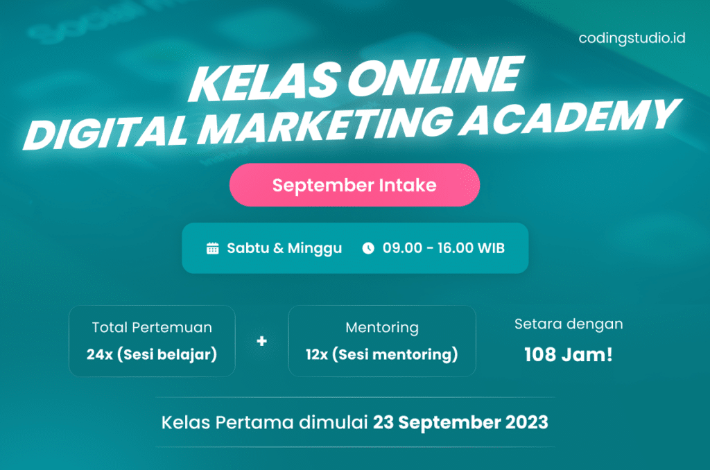 Kelas Online Digital Marketing Academy Coding Studio