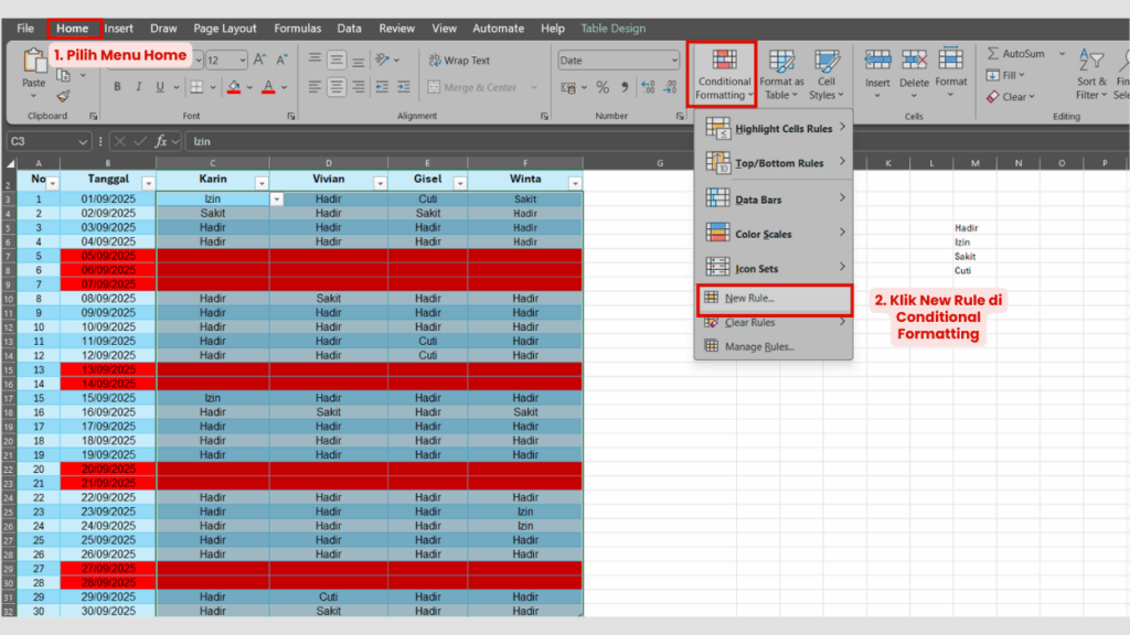 Buat New Rule Seperti Langkah di Atas