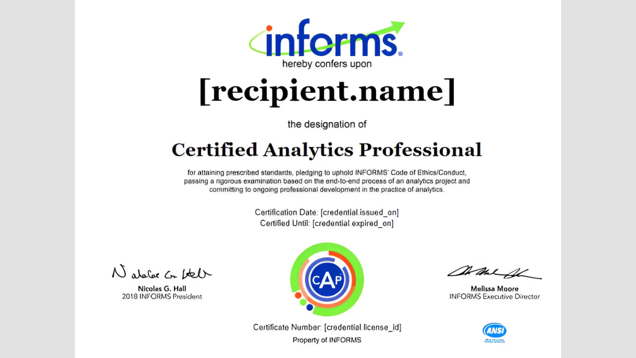 Certified Analytics Professional (CAP)