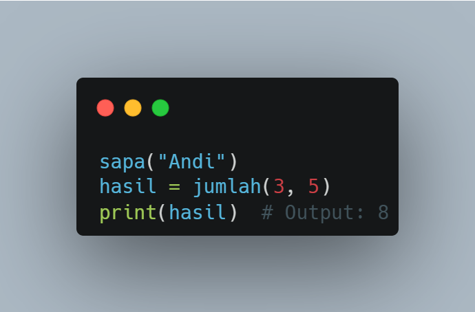 Panggil Fungsi untuk Menjalankannya