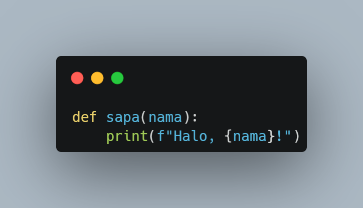 Tambahkan Parameter Jika Fungsi Membutuhkan Input