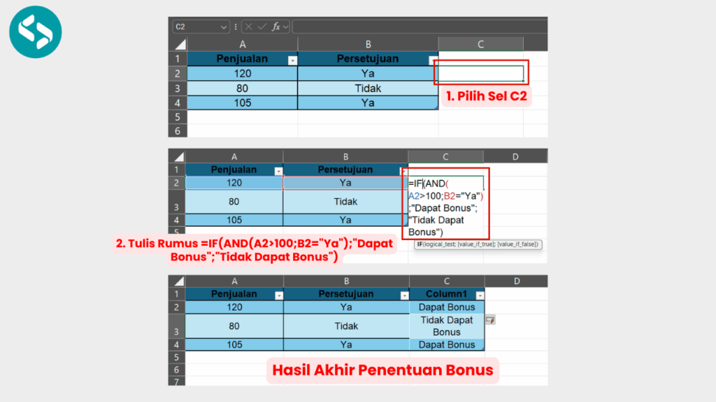 Cara Menghitung Bonus dengan Fungsi IF