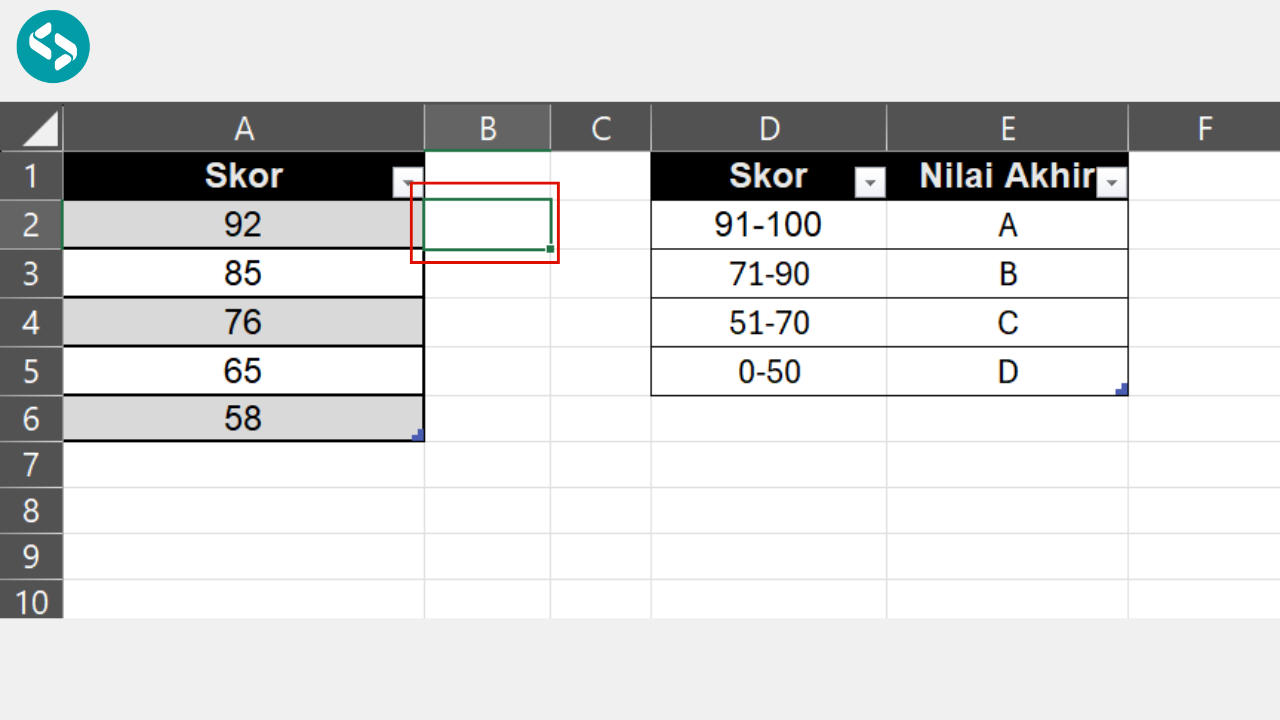 Klik Satu Sel Di Luar Tabel
