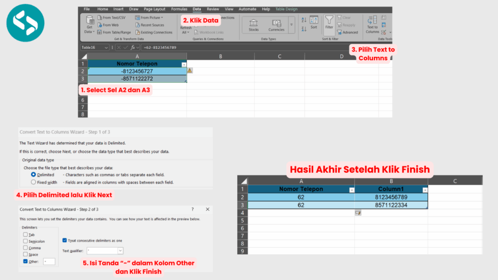 Memisahkan Tanggal dan Waktu dengan Text to Column