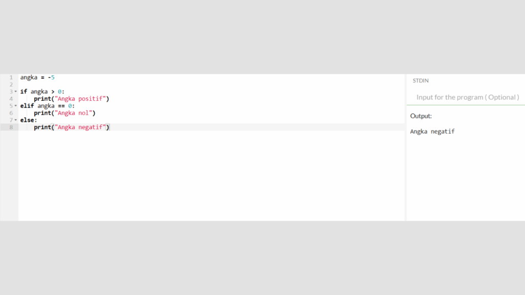 Program IF Else Python untuk Menentukan Jenis Angka