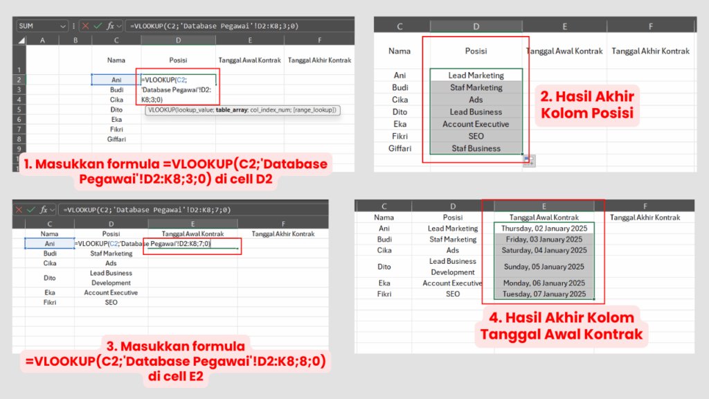 Buat Database Kontrak Pegawai 2