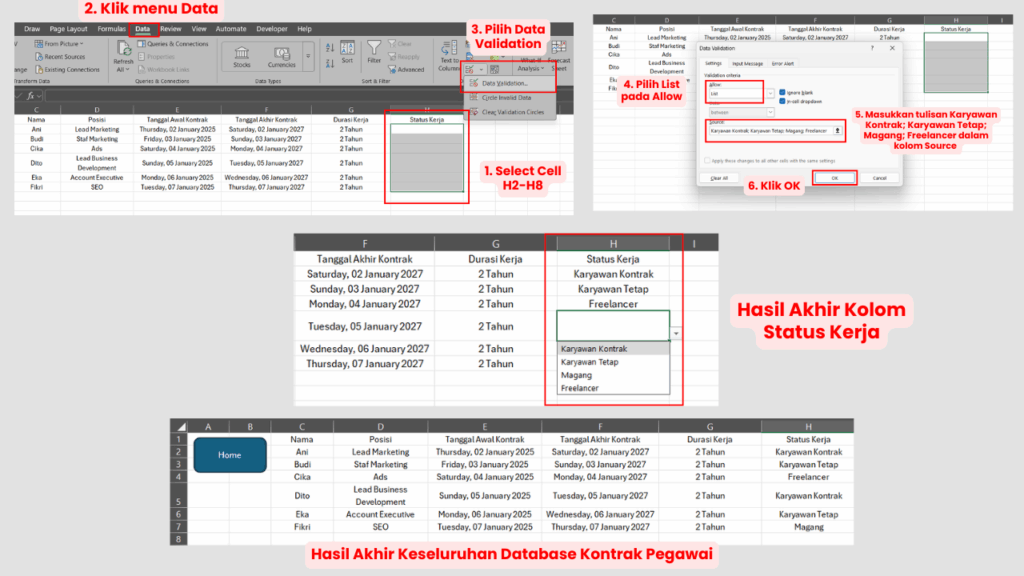 Buat Database Kontrak Pegawai 4