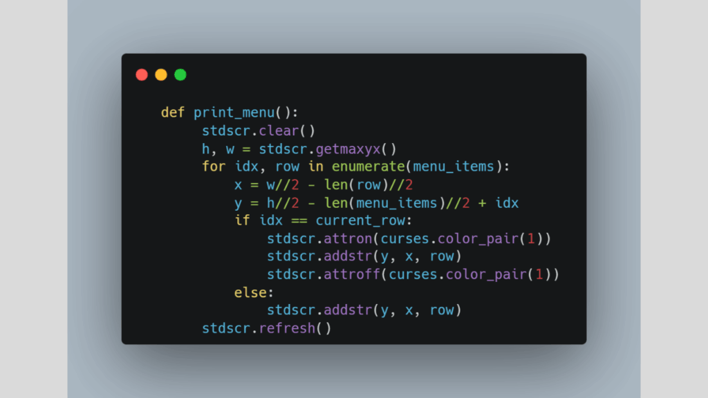 Buat Fungsi untuk Menampilkan Menu