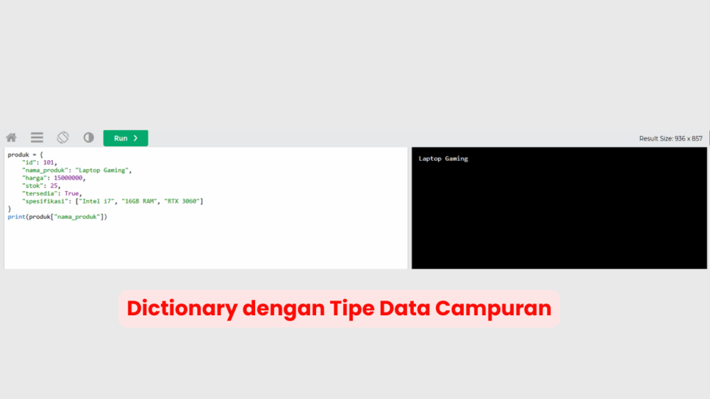 Contoh Pembuatan Dictionary dengan Nilai Awal di Python