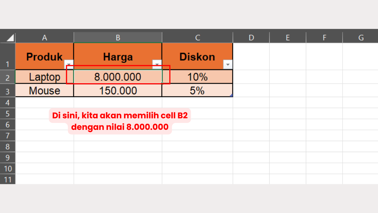 Pilih Cell yang Akan Disalin