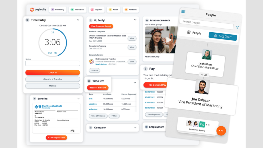 Tampilan Paylocity Enterprise Payroll