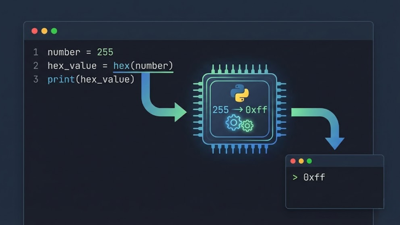 Panggil Fungsi hex() dengan Nilai Angka