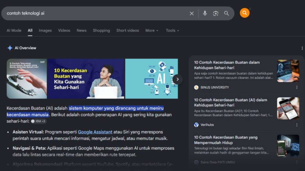 AI Overview di Internet