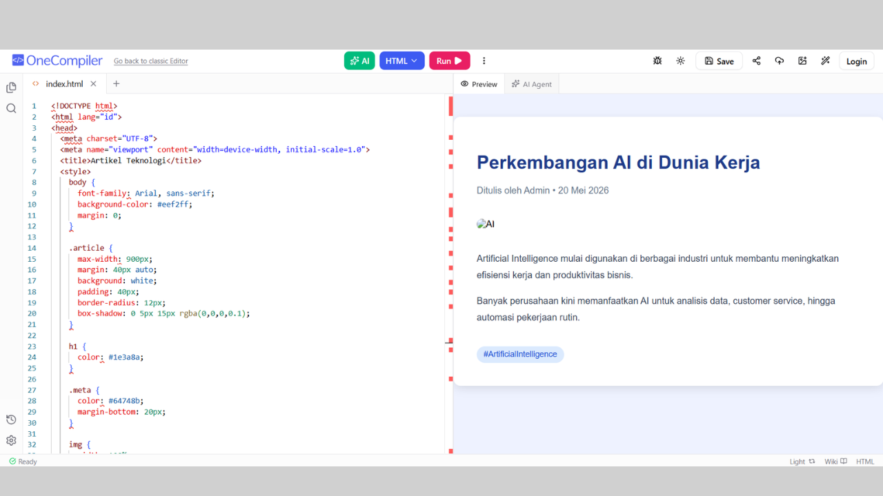 5 Contoh Coding HTML yang Sudah Jadi untuk Pemula – E-TEST.ID