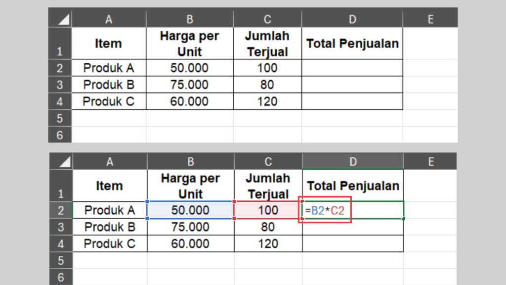 Siapkan Data dan Rumus