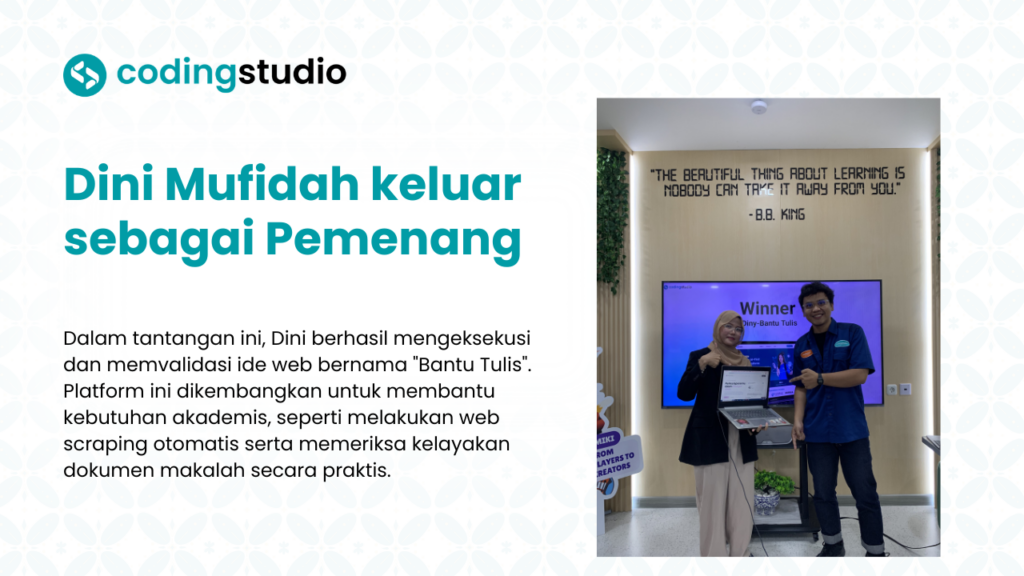 Dini Mufidah keluar sebagai Pemenang